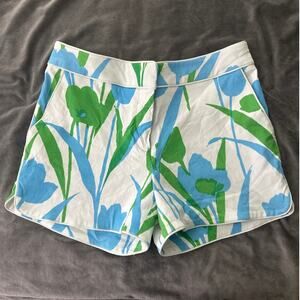 ELIZABETH MCKAY Womens Shorts 12 White Floral Preppy Summer Retro Coastal